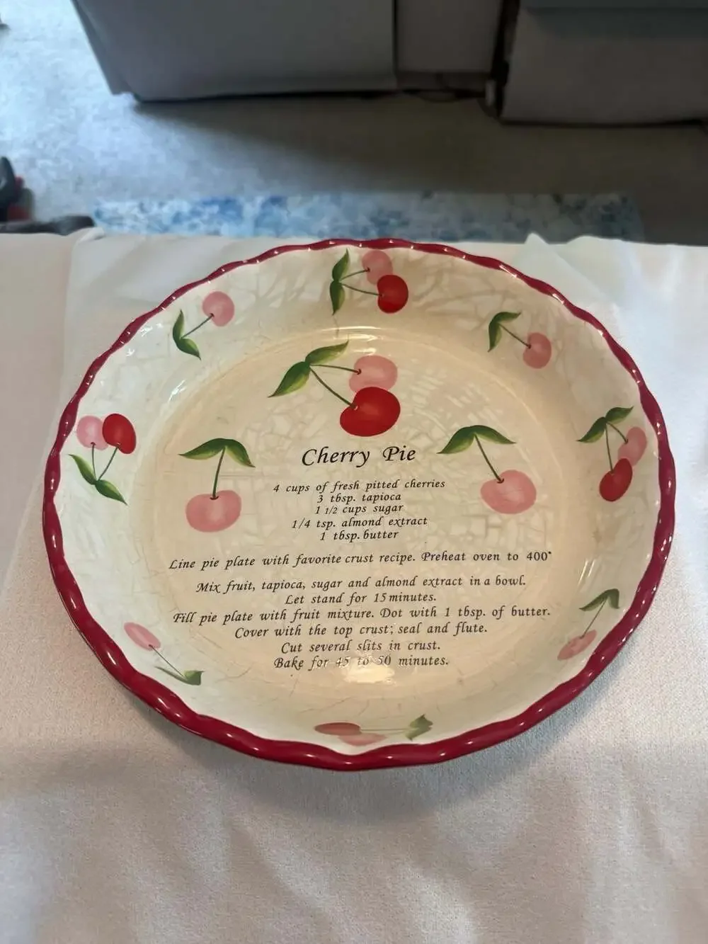 Fruit Salad Collection Cherry Pie Recipe Ceramic Pie Plate
